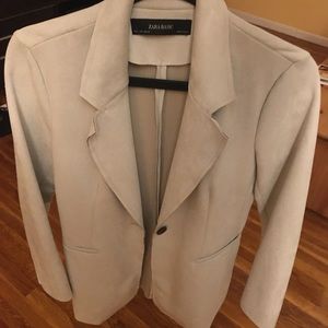 EUC zara beige suede blazer